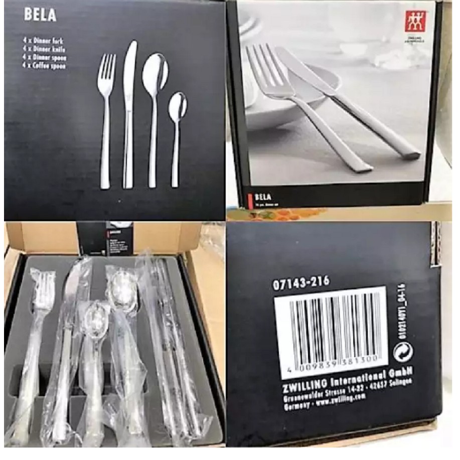 เซทDinner เซ็ตใหญ่16 ชิ้น ประกอบด้วย ช้อน,ส้อม,มีด แบนด์หรู Zwilling