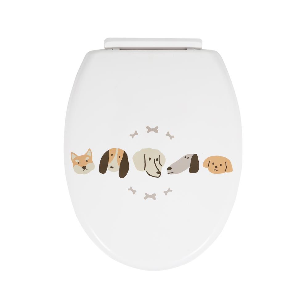 ฝารองนั่งพลาสติก MOYA L20205 ลาย Face Dog Toilet seat ฝารองนั่ง ฝา