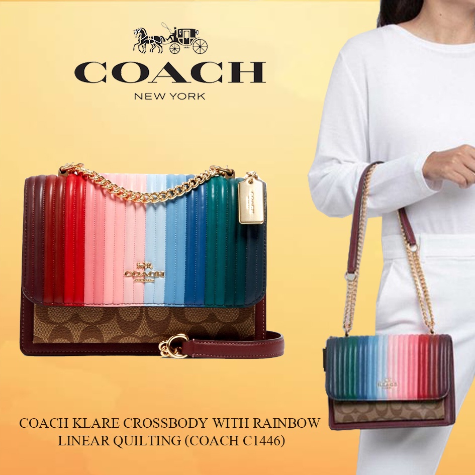 Coach KLARE CROSSBODY WITH RAINBOW LINEAR QUILTING (COACH C1446