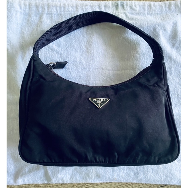 Prada nylon mini hobo bag vintage dark purple color Shopee Thailand