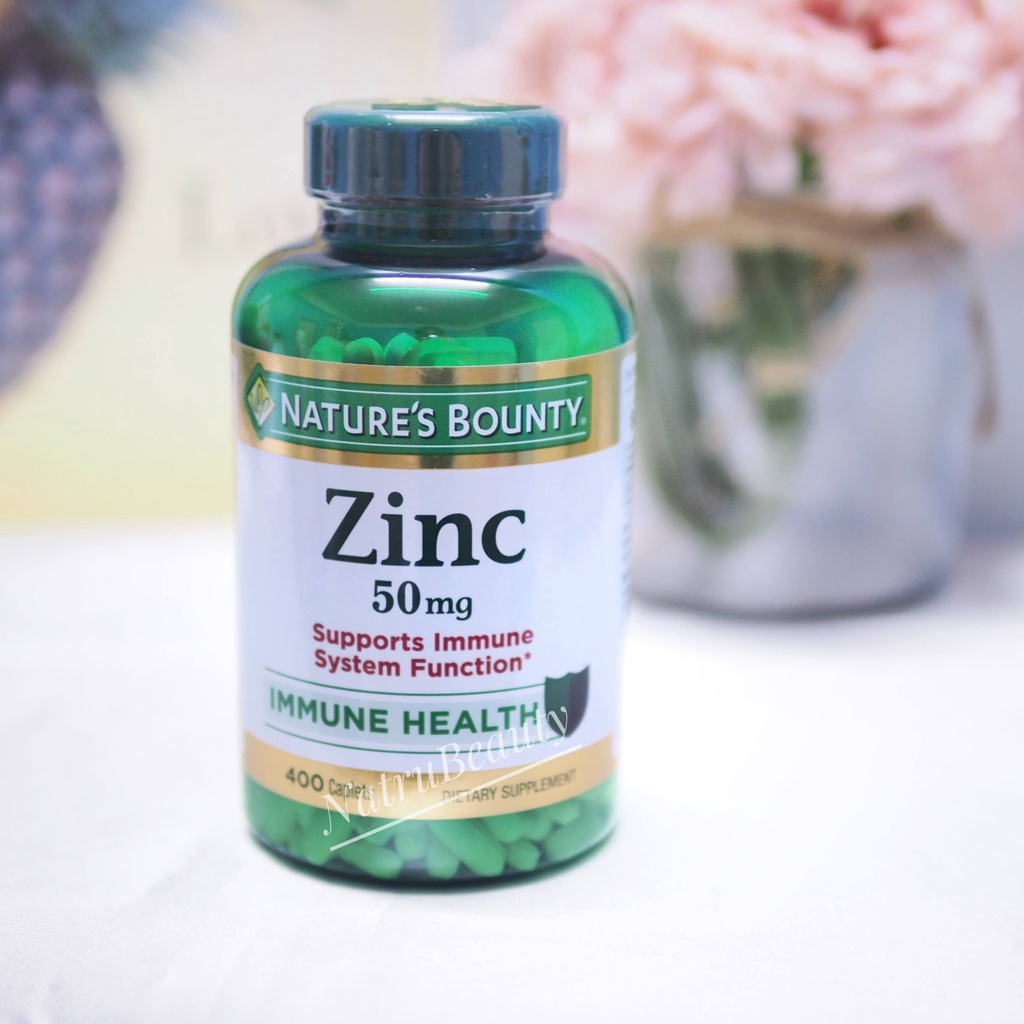 Nature's Bounty , Zinc ,50 mg, 200 Caplets,200 เม็ด ,ภูมิคุ้มกัน,สิว