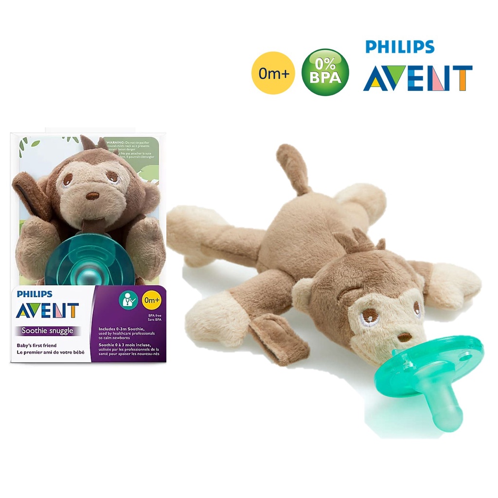 Philips Avent Soothie Snuggle จุกนมหลอกเด็ก นุ่มพิเศษ พร้อมของเล่น 0