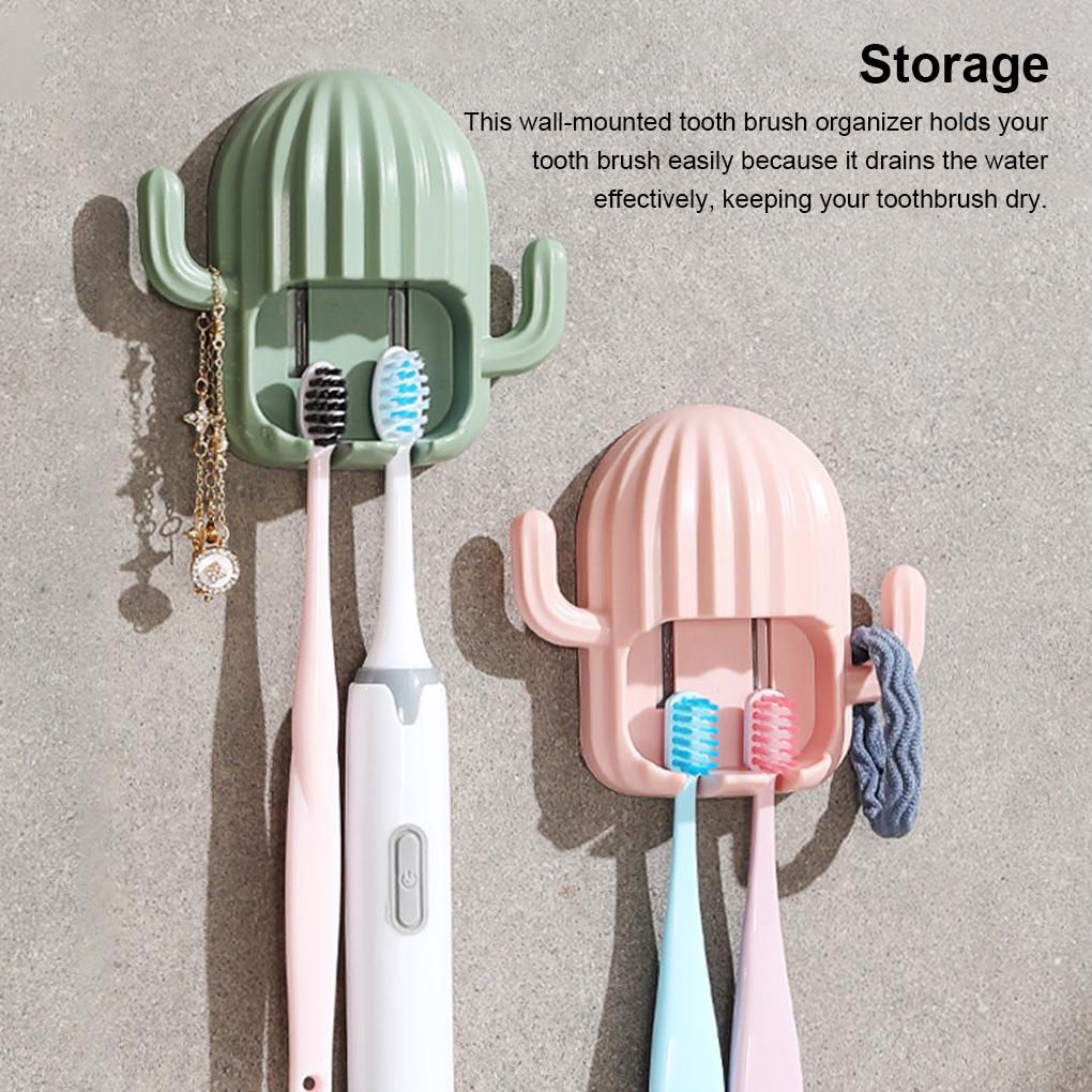 Toothbrush Holder Suction Cup Wall Bathroom Universal Tooth Brush Organizer Draining Bracket