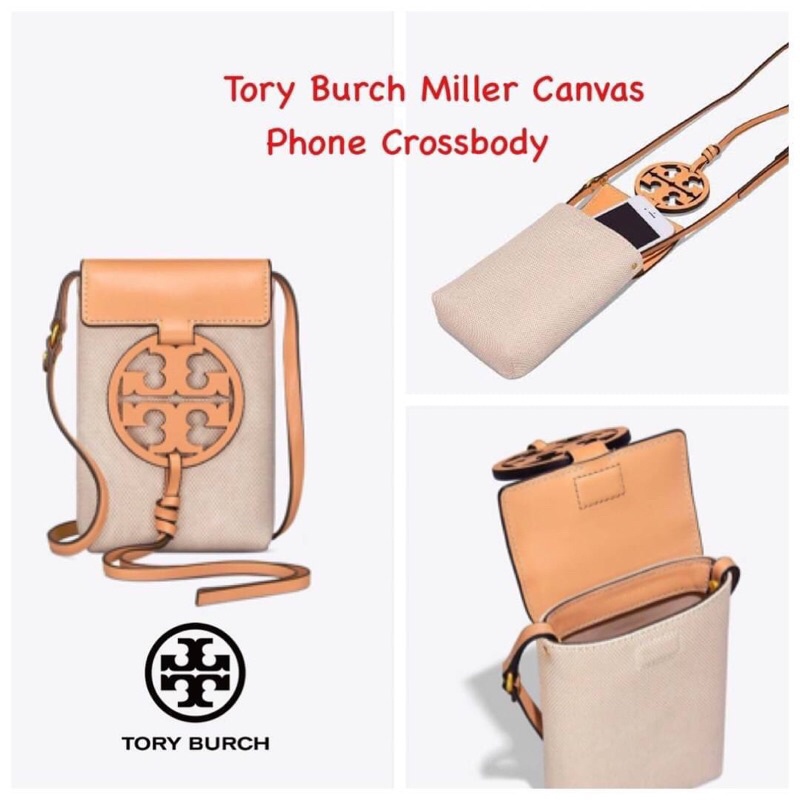 งานช็อป 💕Tory Burch Miller Canvas Phone Crossbody ขึ้นชื่อว่ากระเป๋าสำหรับ Shopee Thailand