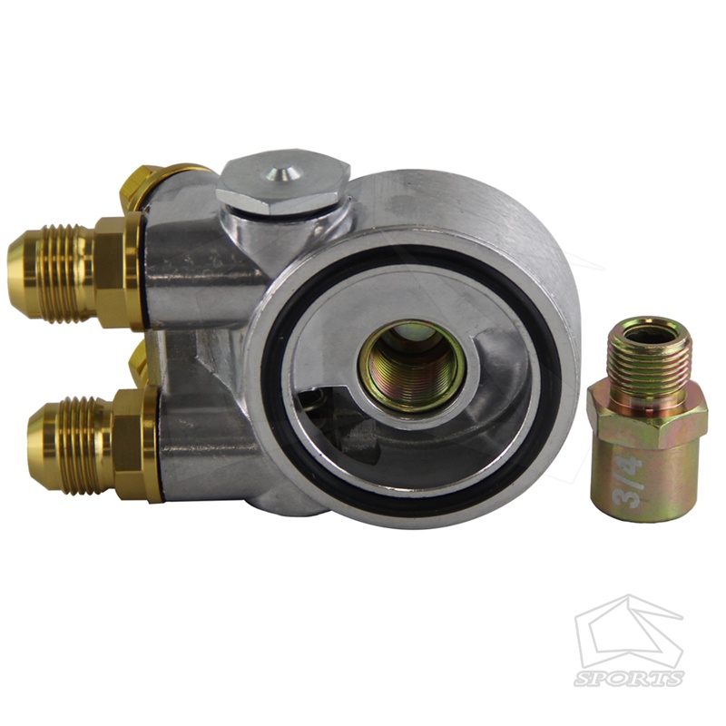 Aluminum AN10 Oil Filter Cooler Sandwich Plate Adapter Thermostat w/80