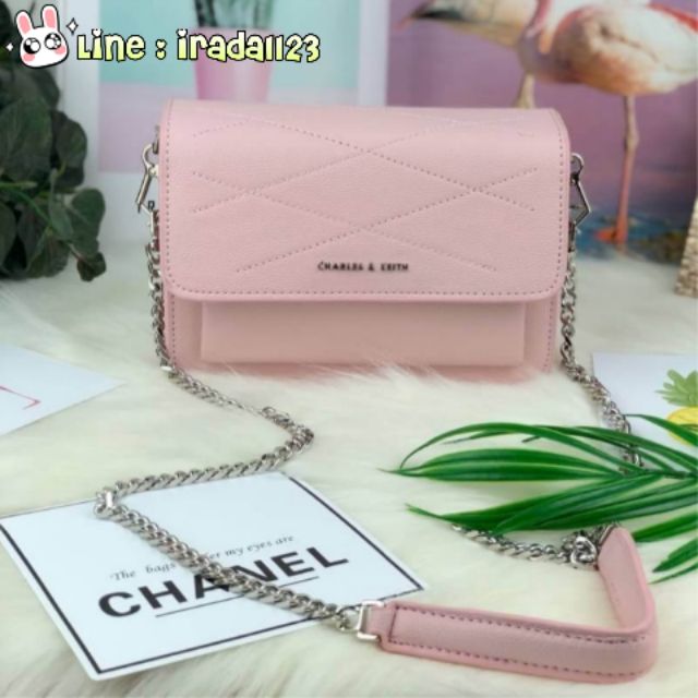 CHALRES & KEITH TOP STITCH DETAIL CROSSBODY BAG ของแท้ ราคาถูก Shopee