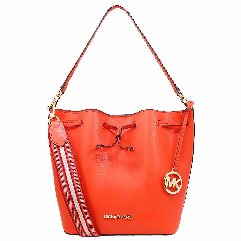 กระเป๋า MICHAEL KORS ของแท้ ของใหม่ EDEN MEDIUM Bucket Shoulder Bag RED Leather Shopee Thailand
