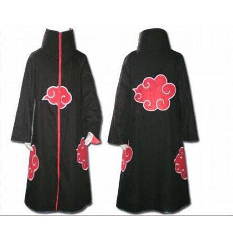 Naruto Akatsuki Cloak Anime Cosplay Costume Red Cloud Robe Four Generations Six Generations