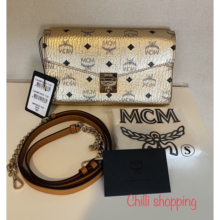 New MCM Millie Crossbody Berlin Gold แท้ Shopee Thailand