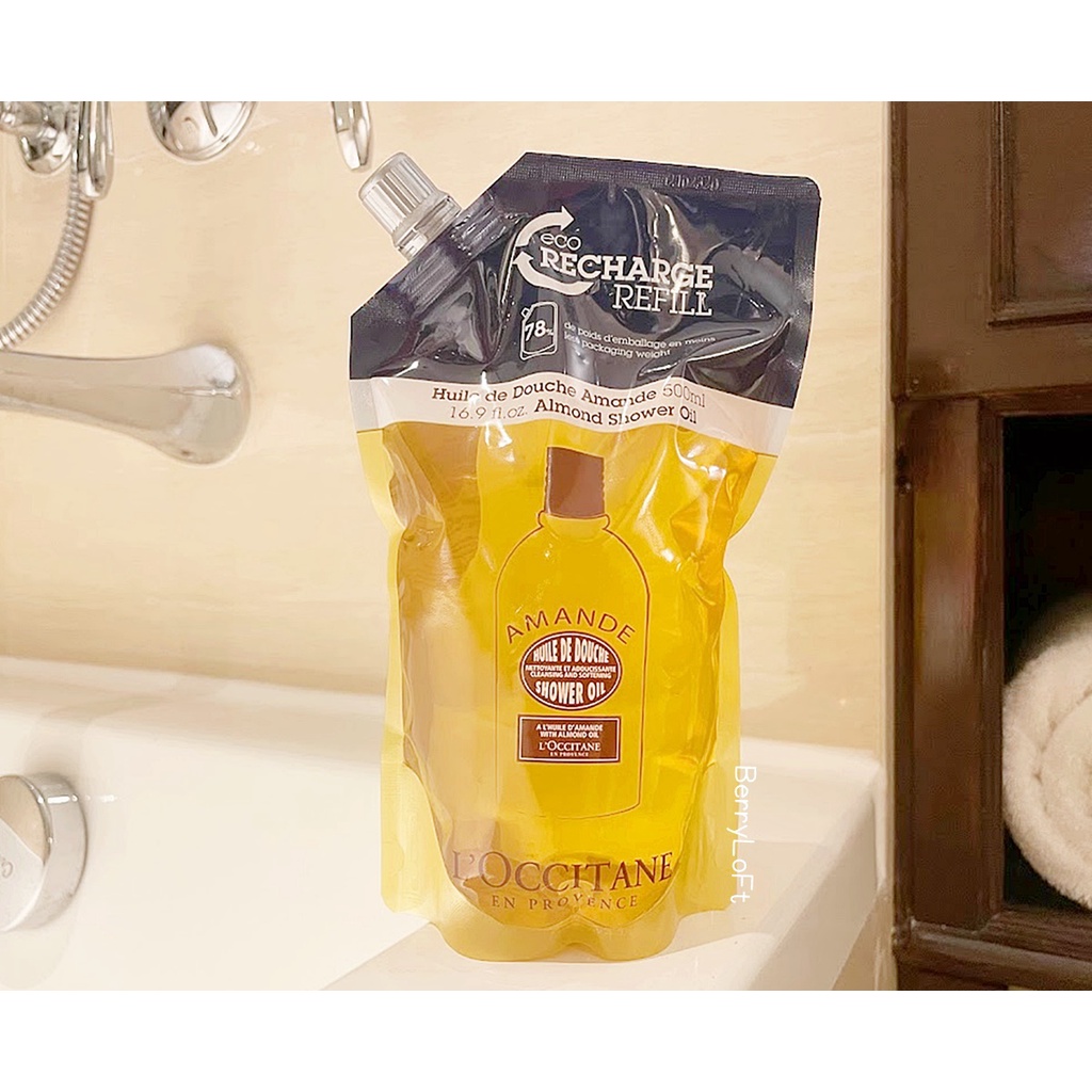 ฉลากไทย ผลิต 2023 L'OCCITANE Almond Shower Oil EcoRefill 500 ml