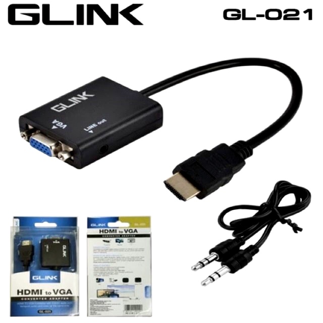 สายแปลง HDMI TO VGA GLINK (GL021) Converter Adapter With 3.5mm Audio