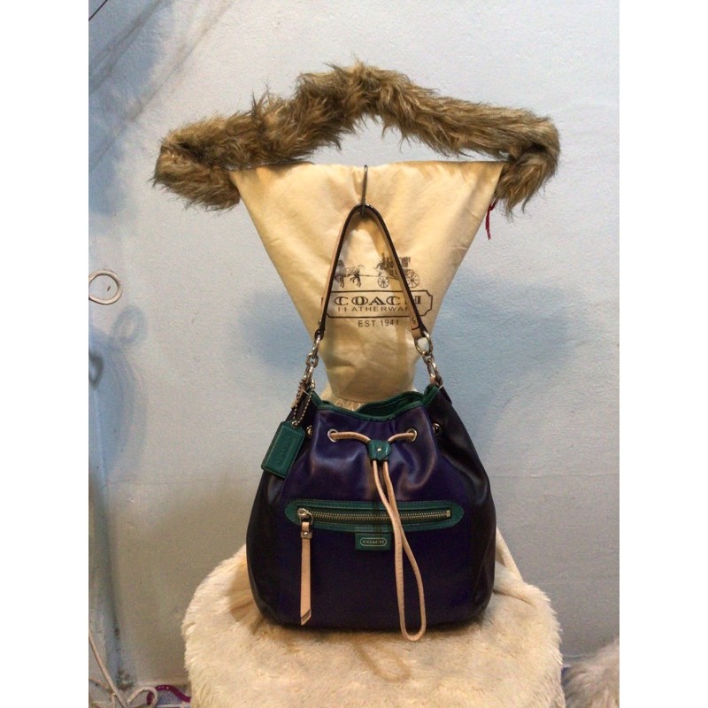 COACH DAISY SPECTATOR LEATHER DRAWSTRING SHOULDER BAG F25662 Shopee Thailand