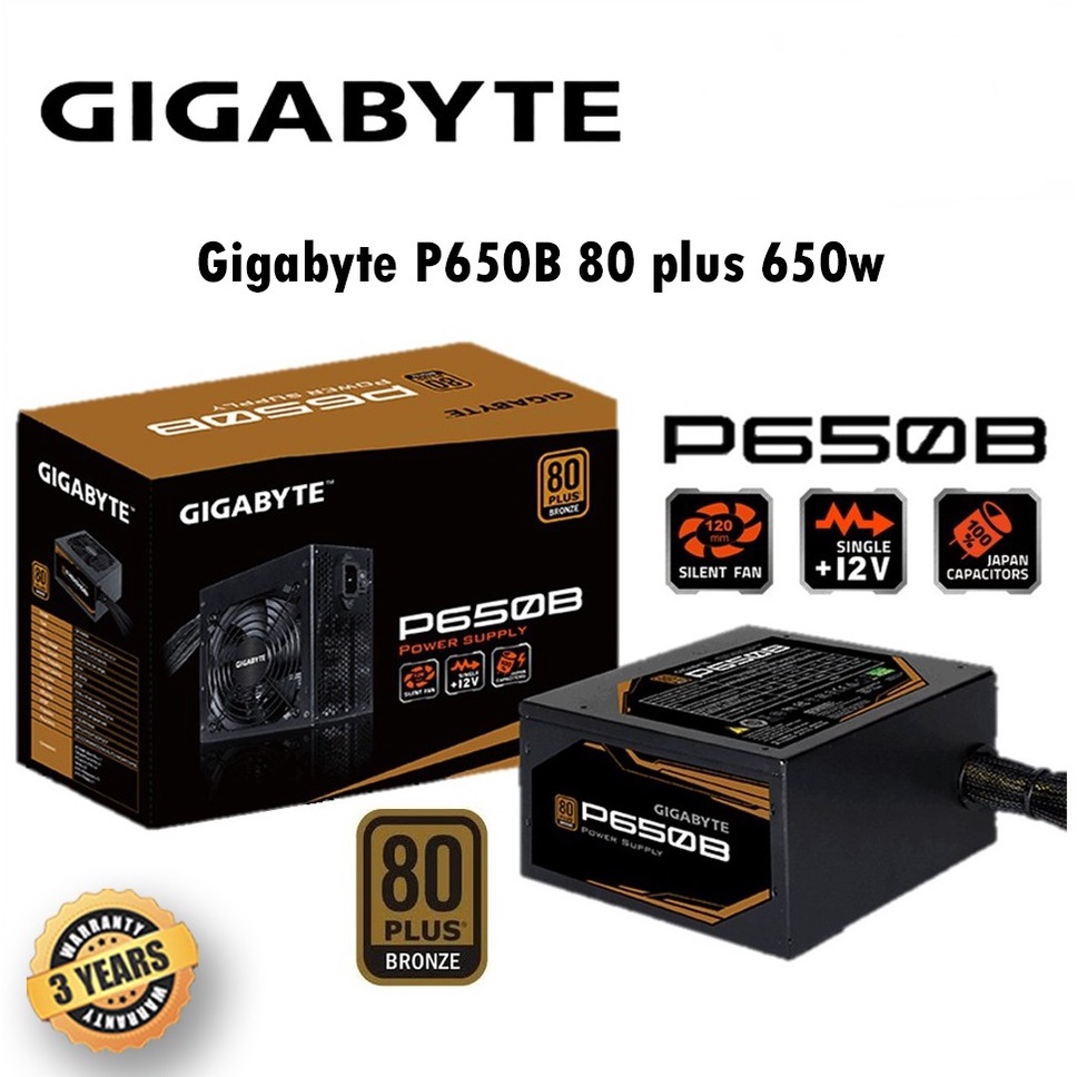 POWER SUPPLY (อุปกรณ์จ่ายไฟ) GIGABYTE P550B / P650B 650W (80 Plus