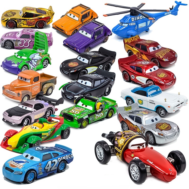 โมเดลรถยนต์ Pixar Cars 2 3 Lightning McQueen Mater Sheriff 155 ของเล่น