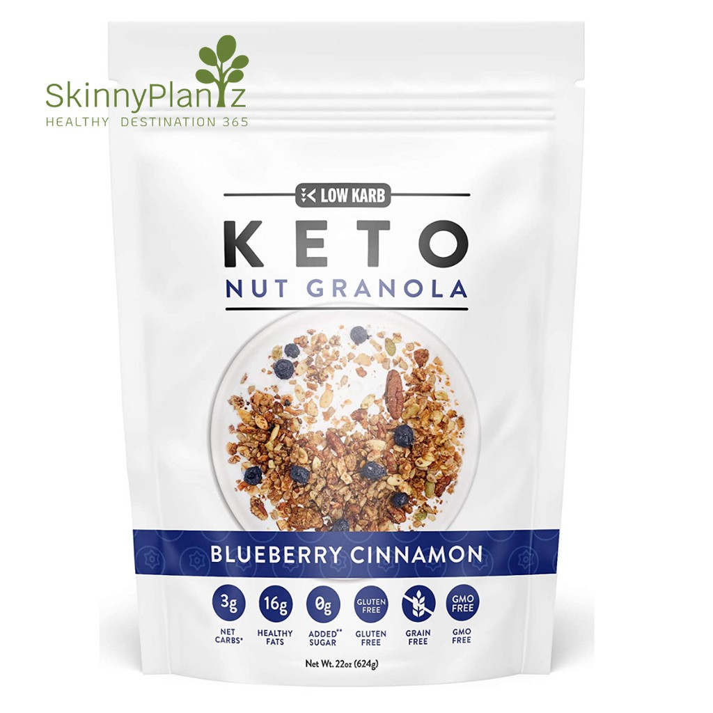 Keto Nut Granola Blueberry Cinnamon Low Karb น้ำหนัก 624 กรัม