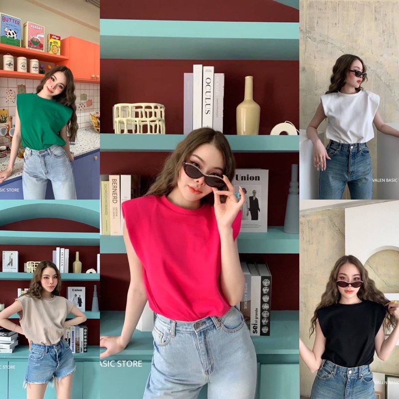 "shoulder pad Top"เสื้อ เสริมบ่า ผ้าหนา นะค้า ทางร้านเลือกใช้ผ้าที่ มี