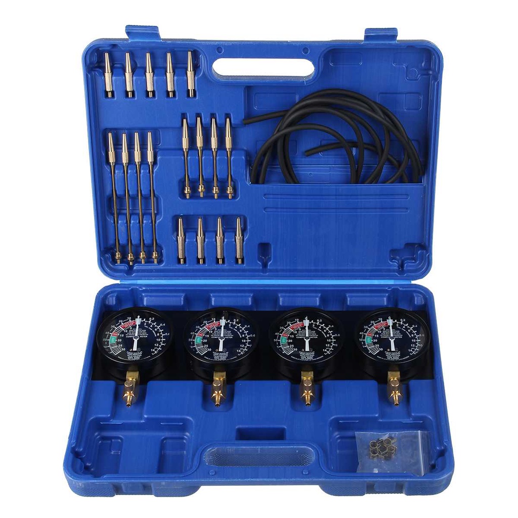 มอเตอร์ไซค์2/4 Cylinder Motorcycle Fuel Vacuum Carb Carburetor Vacuum Synchronizer 4 Gauges