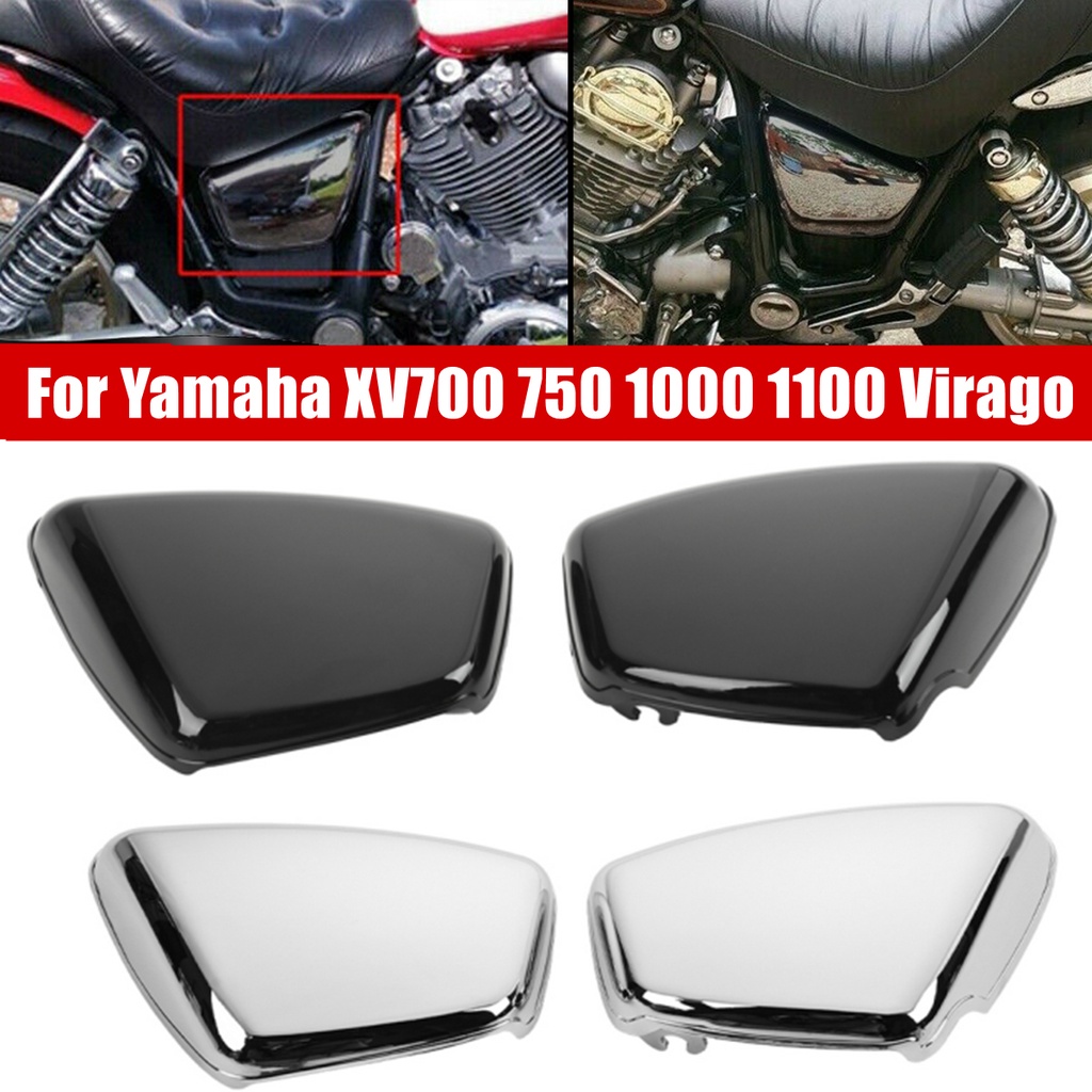 Motorcycle Battery Fairing Cover Guard Right Left Side Protector Chrome