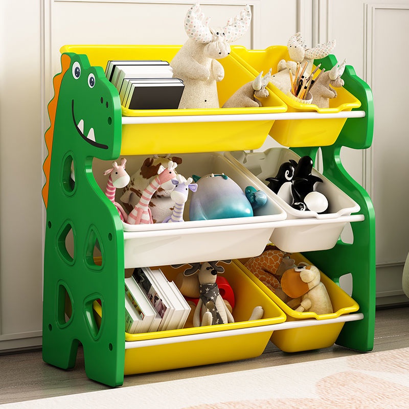 Children s toy storage rack, baby bookshelf, cartoon toy shelf