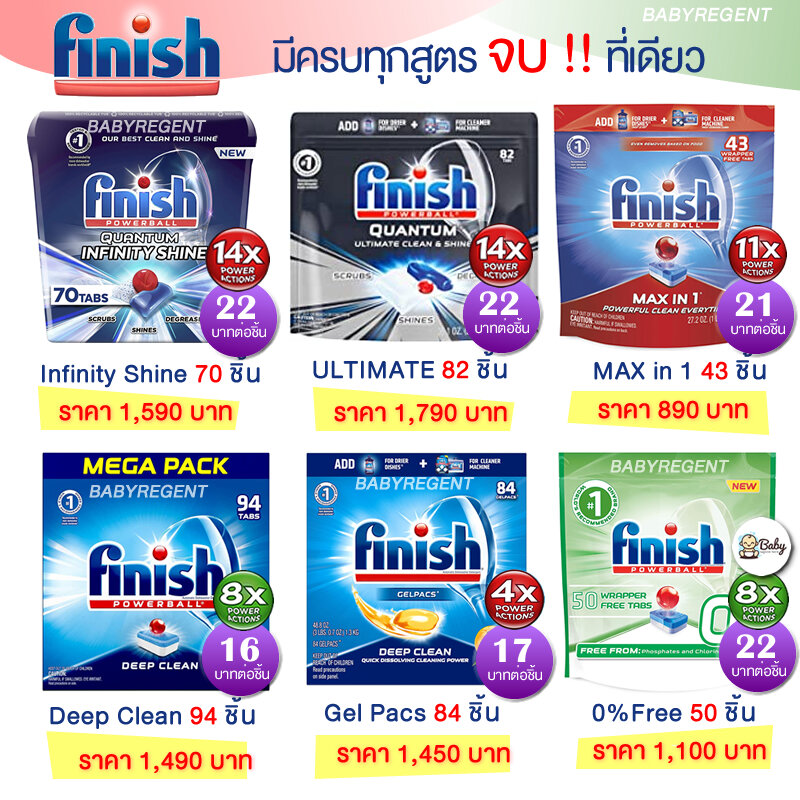 [USA] Finish Powerball Tablet dish washing machine ผลิตภัณฑ์ล้างจาน
