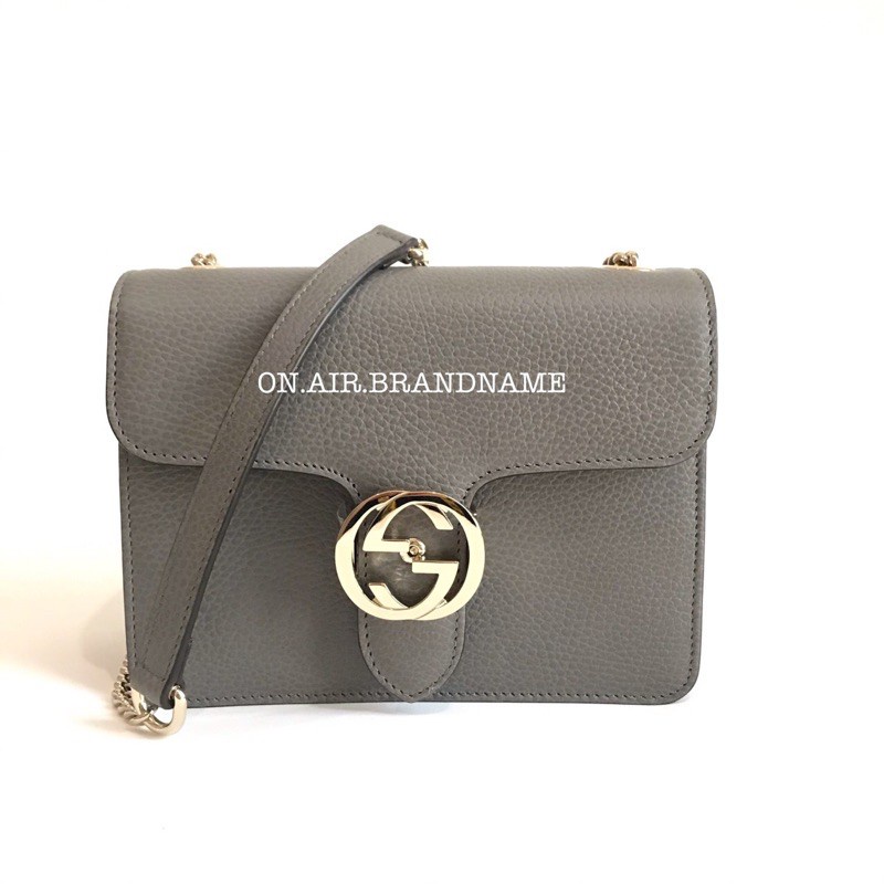 gucci interlocking shoulder bag สีเทา หายาก ขายดีมาก Shopee Thailand