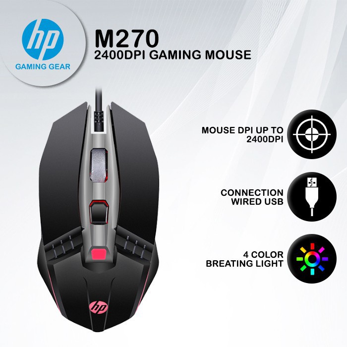 HP M270 PRO MACRO GAMING MOUSE UP TO 2400DPI Shopee Thailand