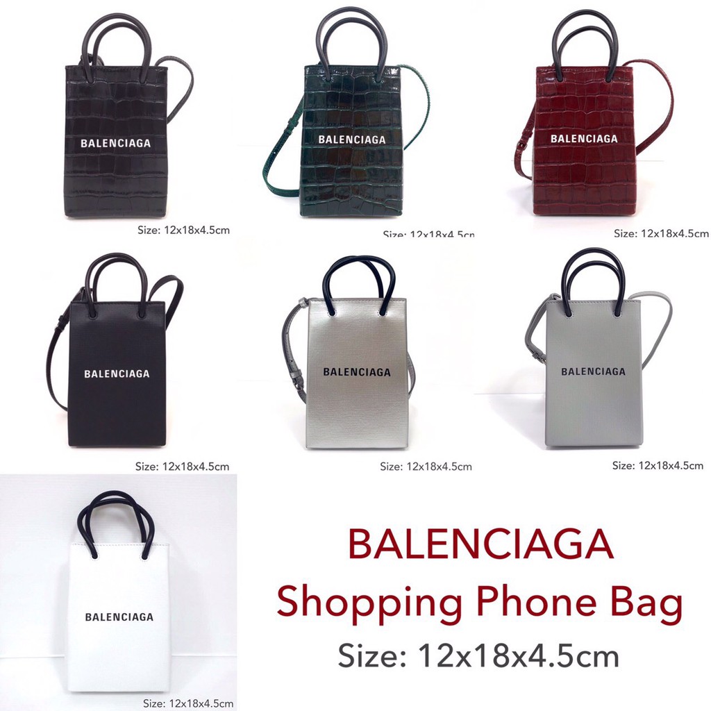 BALENCIAGA Shopping Phone Bag ของแท้ 100 [ส่งฟรี] Shopee Thailand