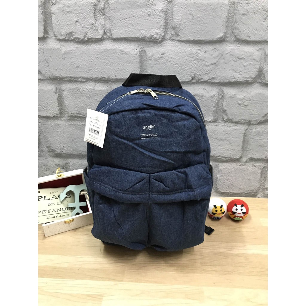 กระเป๋าสะพาย Anello Denim& nylon Backpack Shopee Thailand