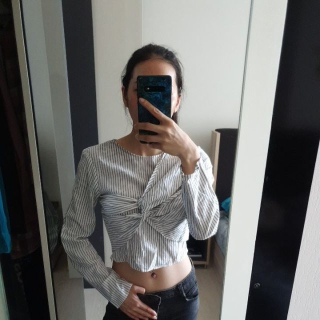 Zara Crop Long Sleeve เสื้อครอปแขนยาว Shopee Thailand