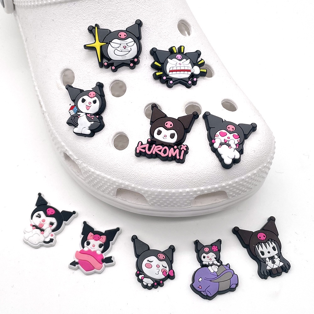 Jibbitz Kuromi Crocs อุปกรณ์เสริมหัวเข็มขัดสําหรับตกแต่งรองเท้าเด็ก
