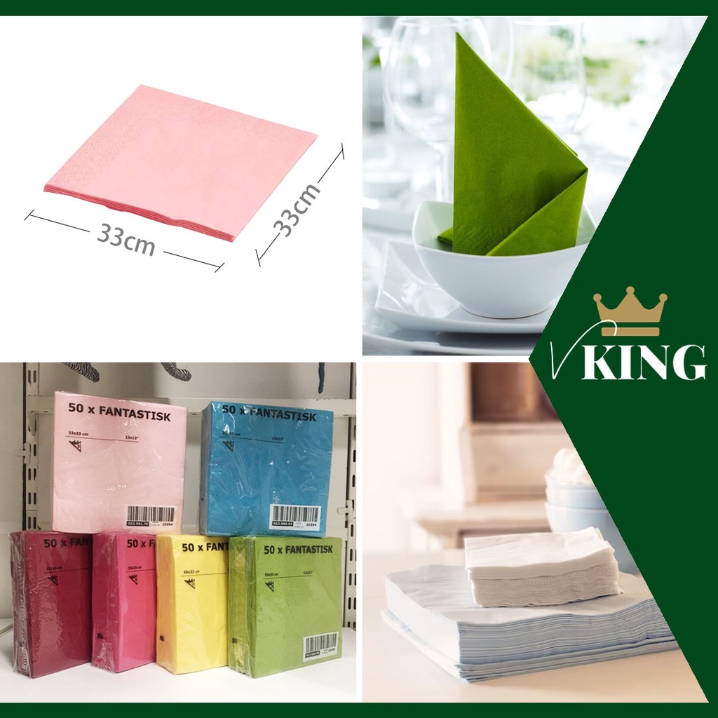 Ikea NAPKIN TISSUE PAPER FANTASATISK NAPKIN KITCHEN NAPKIN กระดาษชําระ