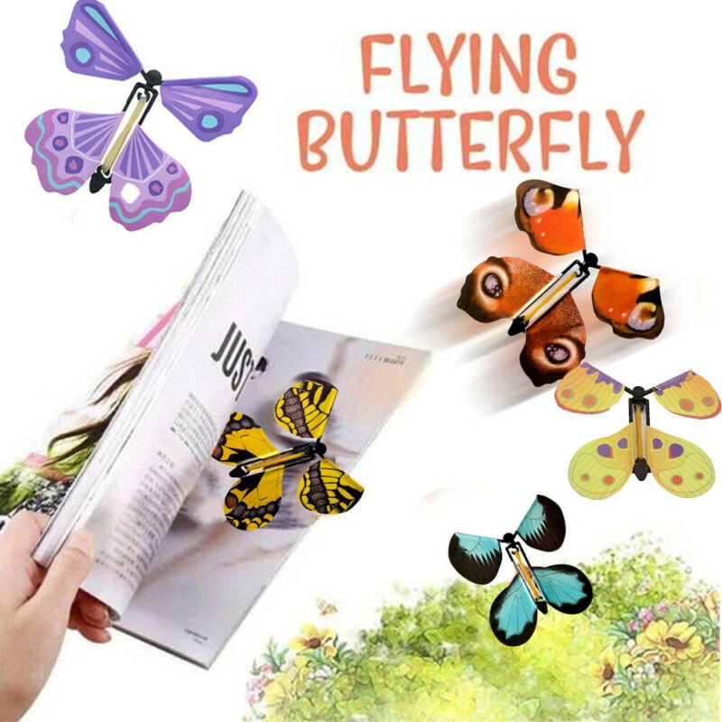 Children's toys 5pcs/set flying butterfly magic flying butterfly rubber