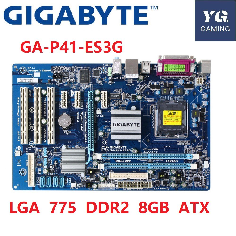 GIGABYTE GAP41TES3G Desktop Motherboard G41 Socket LGA 775 Q8200