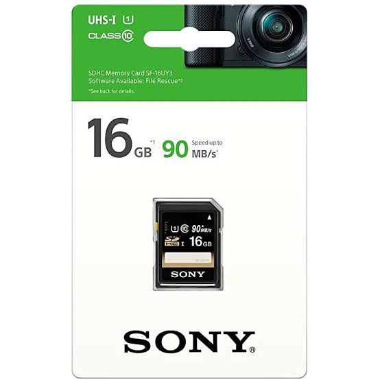SONY SD CARD 16 GB SDHC 90MB/Sec Class 10 U1 4K XVAC S รุ่น SF16UY3/T