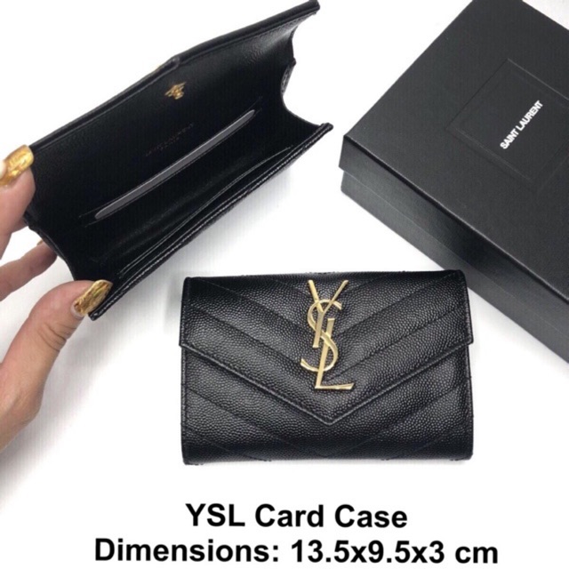 YSL Card Holder in Black Gold Shopee Thailand