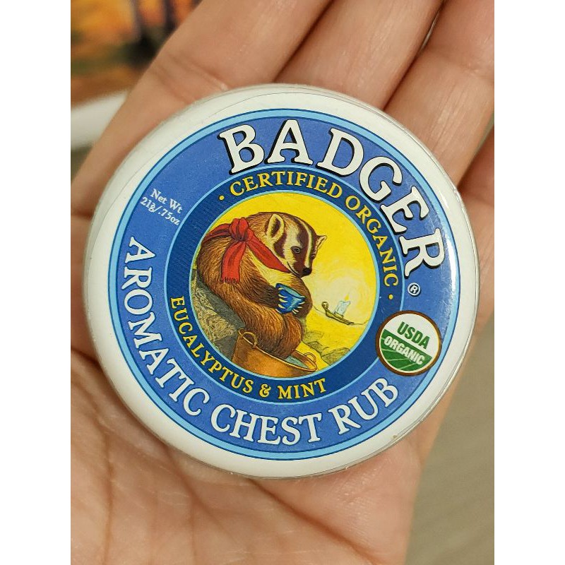 ทาถูบรรเทาอาการคัดจมูก ตลับเล็ก Badger Company, Aromatic Chest Rub