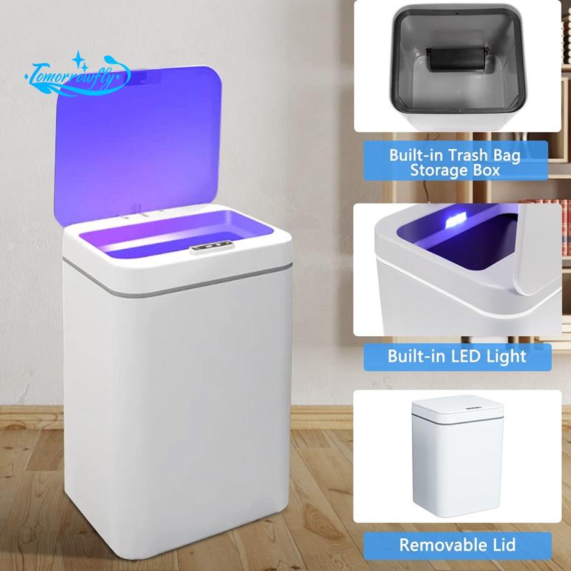 16 L Automatic Rubbish Bin with Sensor NonContact Waste Bin with Lid