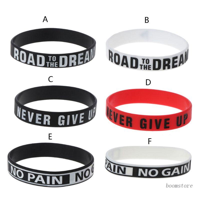 Boom Road to the Dream Never Give Up สร้อยข้อมือแรงบันดาลใจ ยางซิลิโคน