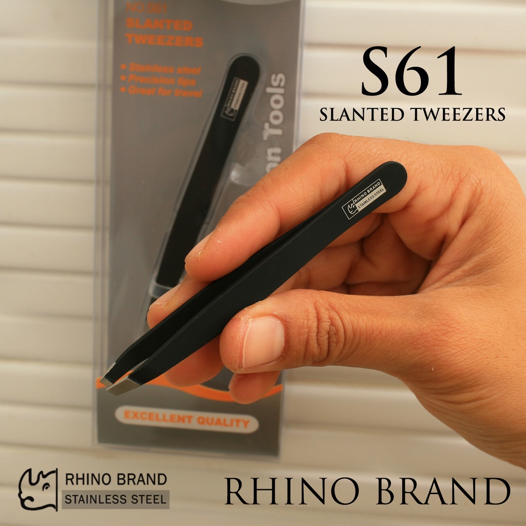 แหนบ RHINO BRAND No.S61 SLANTED TWEEZERS (ของแท้) Shopee Thailand