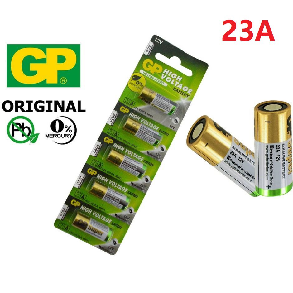 ถ่าน23A GP Battery ถ่าน Alkaline Battery 12V. รุ่นGP23A ถ่านกริ่งไร้สาย