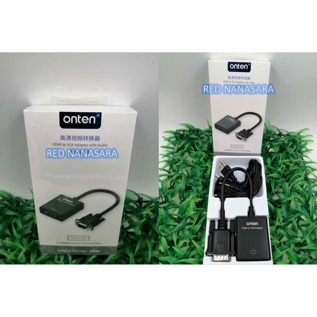 Onten hdmi to vga + aux adapter แปลงสัญญาณภาพHDMIเป็นVGA+Aux รุ่นOTN