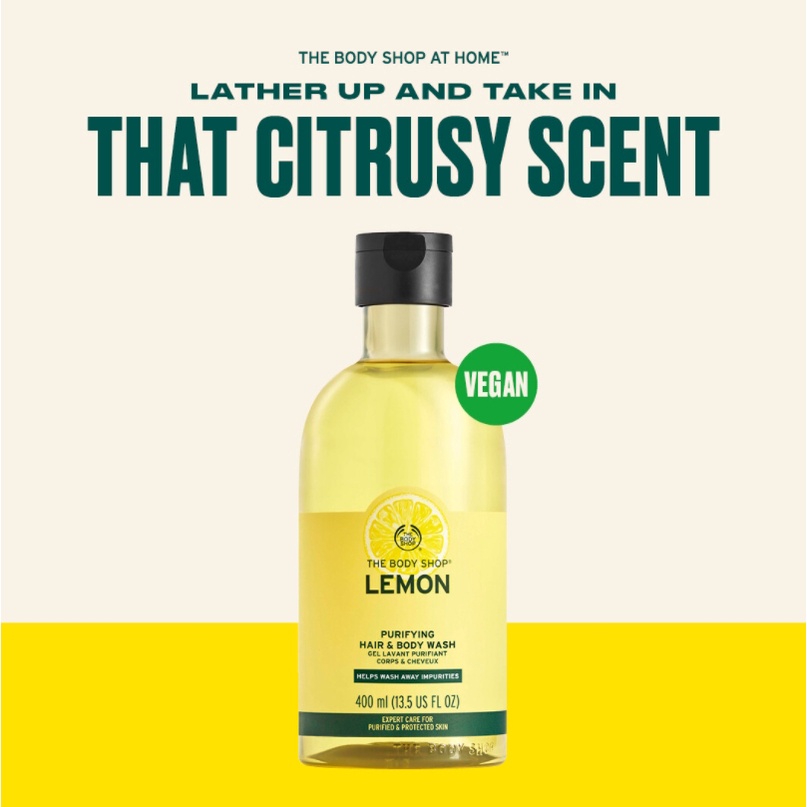 พร้อมส่ง The body shop Lemon Purifying Hair & Body Wash บอดี้วอช 2in1