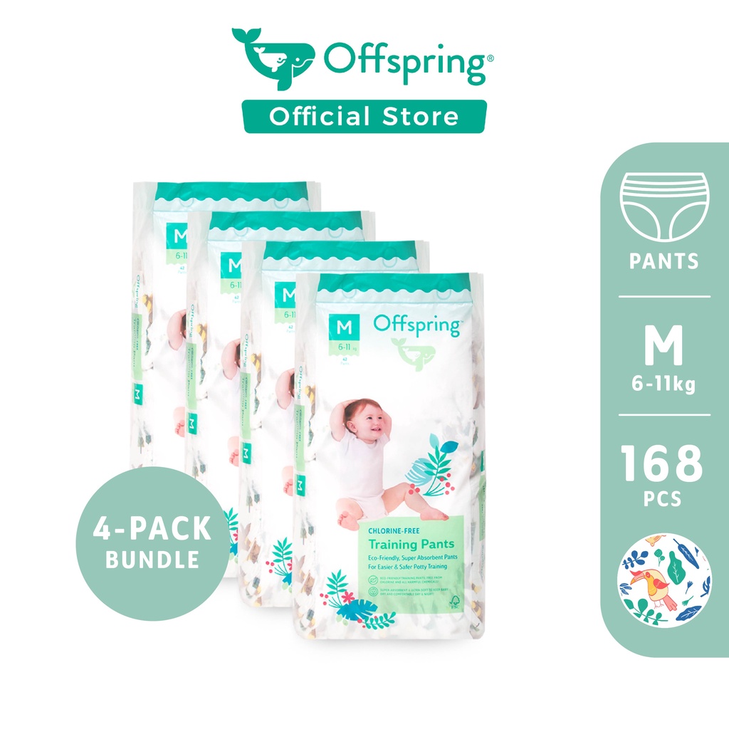 Offspring Fashion Pants แบบกางเกง ไซส์ M 168 ชิ้น (42x4 แพ็ค) ผ้าอ้อม