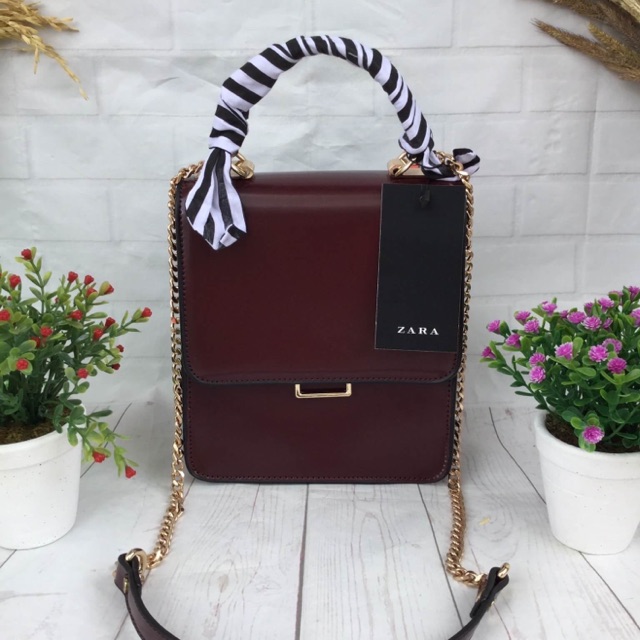 กระเป๋าสะพาย ZARA CROSSBODY BAG WITH SCARF Shopee Thailand