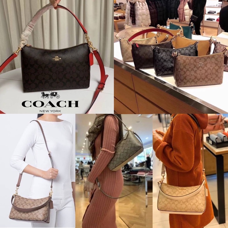 Coach LEWIS SHOULDER BAG IN SIGNATURE CANVAS Shopee Thailand
