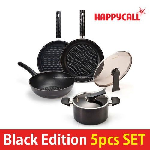 Original Happycall Porcelain non stick cooking Frying pan wok 3 set