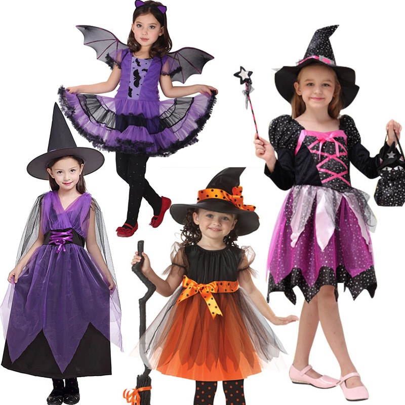 Baby Girls Halloween Witch Costume Children Cosplay Vampire Princess