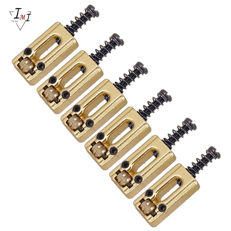 6 Pcs Metal Guitar Bridge Saddle Ball Roller String Tremolo Bridge Saddles for Electric Guitar