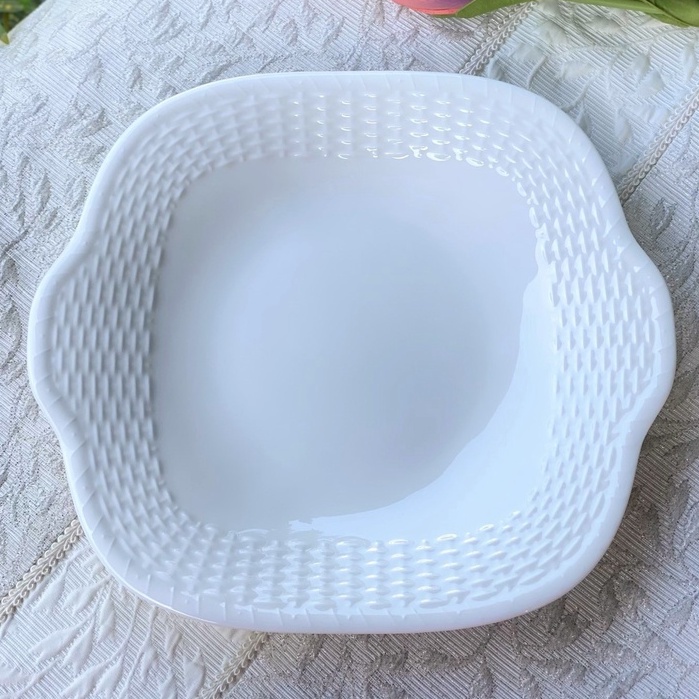 เก่าเก็บ จานเค้ก Wedgwood Nantucket Basket Square Cake Serving Platter