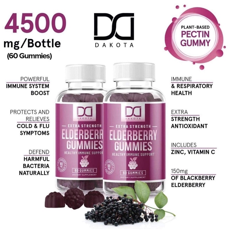 Dakota 3in1 Elderberry Gummies with Zinc Vitamin C for Adults & Kids